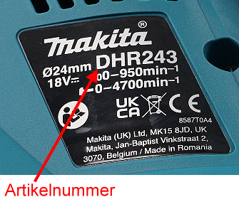 Makita Typenschild