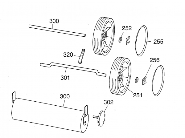 Ersatzteile WOLF-Garten Akku Rasenmäher ohne Antrieb Picco 32 Accu Typ: 4911002 Serie A, B  (1998) Achsen, Räder, Rolle 