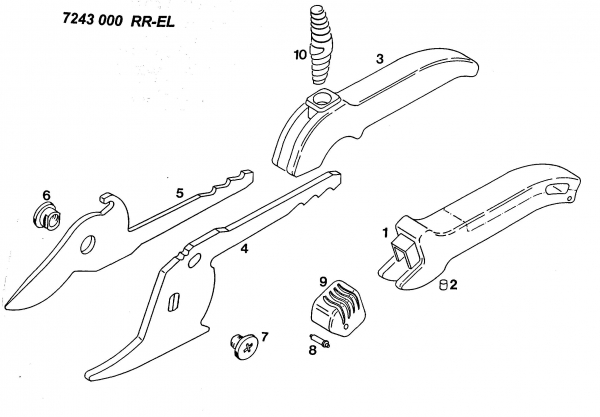 Ersatzteile WOLF-Garten Gartenschere RR-EL Typ: 7243000  (1997) Grundgerät 