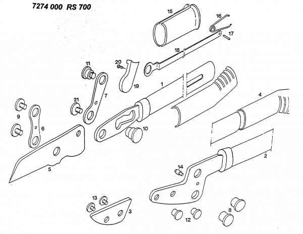 Ersatzteile WOLF-Garten Astschere RS 700 Typ: 7274000  (1997) Grundgerät 