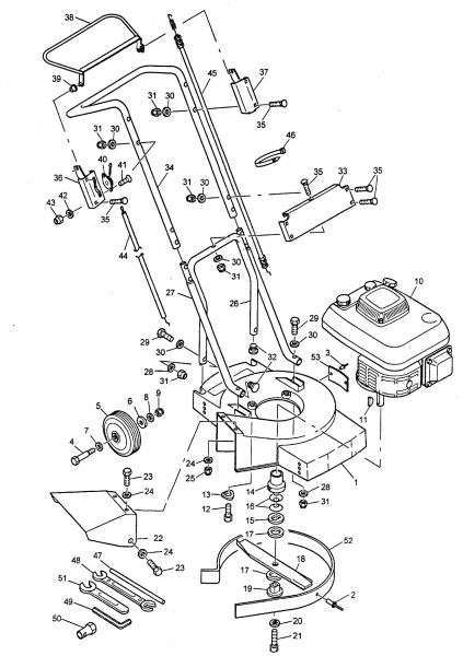 Ersatzteile WOLF-Garten Benzin Rasenmäher ohne Antrieb 42-PRO (Moto-Verte) Typ: 6060000 Serie A  (1999) Grundgerät 