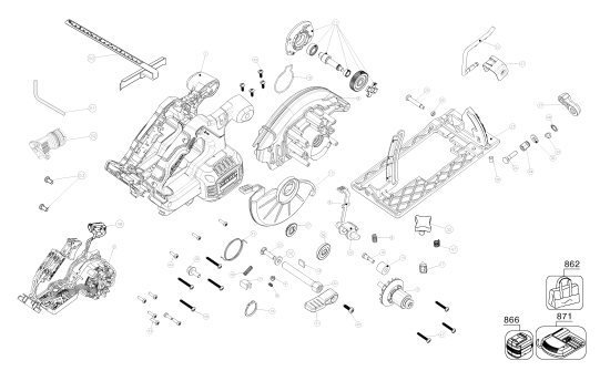 DEWALT Ersatzteile AKKU HANDKREISSÄGE DCS512B Typ: 1 QU