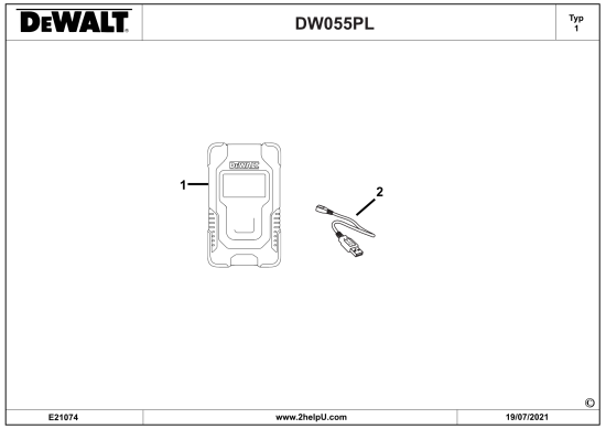 DEWALT Ersatzteile LASERDISTANZMESSGERÄT DW055PL Typ: 1 XJ