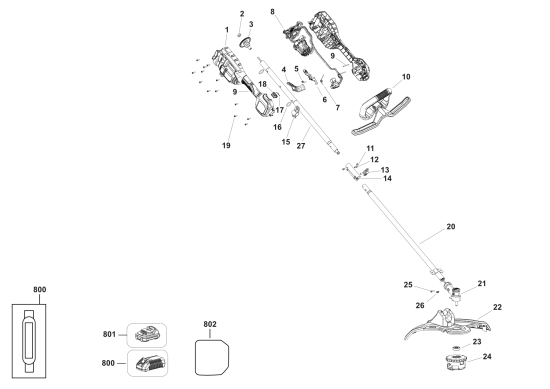 DEWALT Ersatzteile RASENTRIMMER DCMAS5713X1 Typ: 1 QW