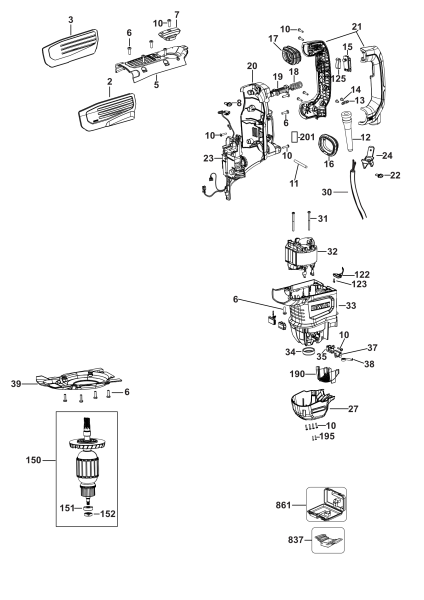 DEWALT Ersatzteile D25872K Typ: 2 QU
