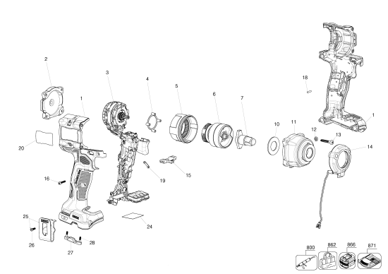 DEWALT Ersatzteile AKKU DREHMOMENTSCHLÜSSEL DCF922B Typ: 1 QU