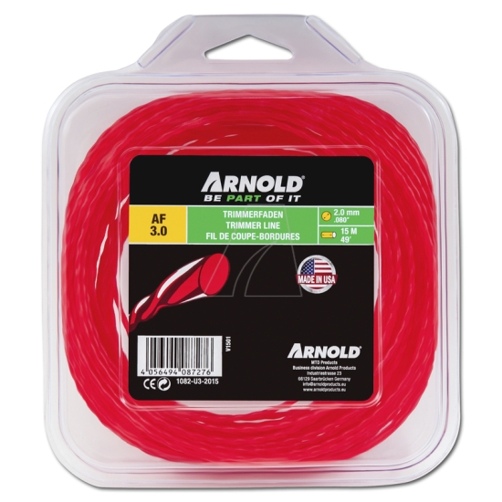 Arnold Ersatzteil Trimmerfaden AF 3.0, 2.0 mm x 15 m, rot, rund, gedreht einfach online kaufen.