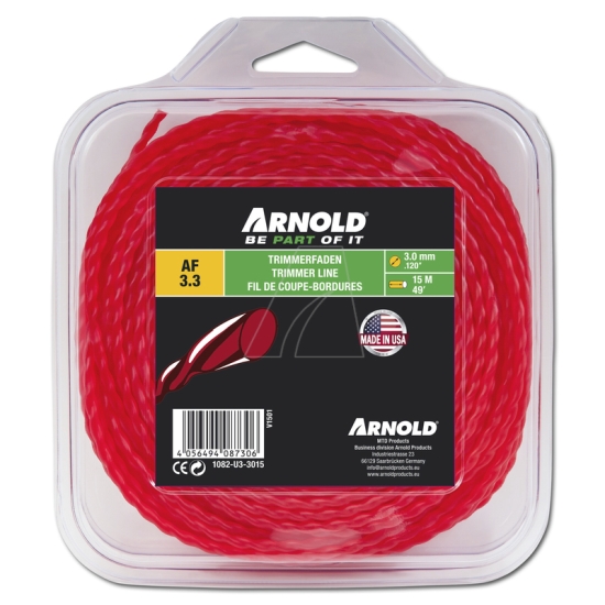 Arnold Ersatzteil Trimmerfaden AF 3.3, 3.0 mm x 15 m, rot, rund, gedreht einfach online kaufen.
