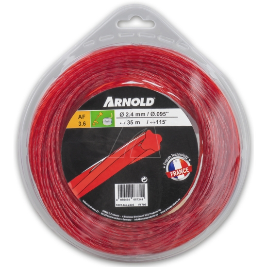 Arnold Ersatzteil Trimmerfaden AF 3.6, 2.4 mm x 35 m, rot, rund, gedreht einfach online kaufen.