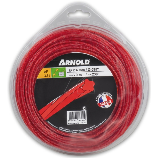 Arnold Ersatzteil Trimmerfaden AF 3.11, 2.4 mm x 70.1 m, rot, rund, gedreht einfach online kaufen.