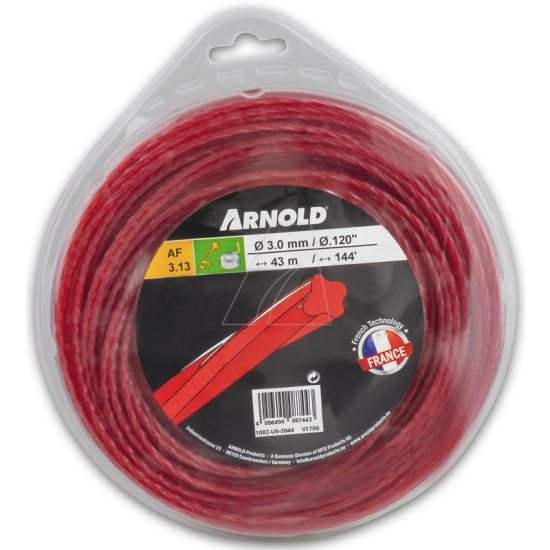 Arnold Ersatzteil Trimmerfaden AF 3.13, 3.0 mm x 43.9 m, rot, rund, gedreht einfach online kaufen.
