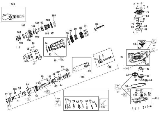 DEWALT Ersatzteile DCH773Y2 Typ: 2 QU