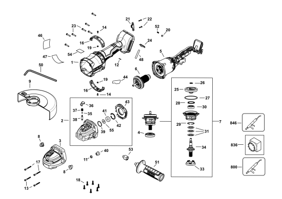 DEWALT Ersatzteile WINKELSCHLEIFER DCG440B Typ: 1 QU