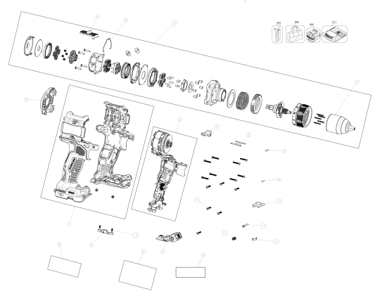 DEWALT Ersatzteile AKKU SCHRAUBER DCD800B Typ: 1 QU