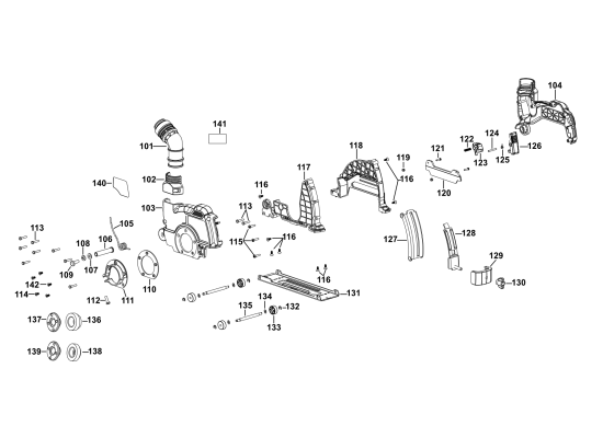 DEWALT Ersatzteile WINKELSCHLEIFER DCG4610T2 Typ: 1 QW