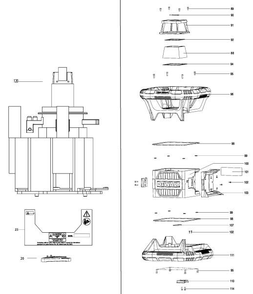 DEWALT Ersatzteile DW080LGS Typ: 1 QU
