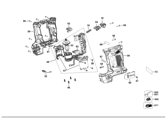 DEWALT Ersatzteile DREHHAMMER DCH172E2T Typ: 1 QW