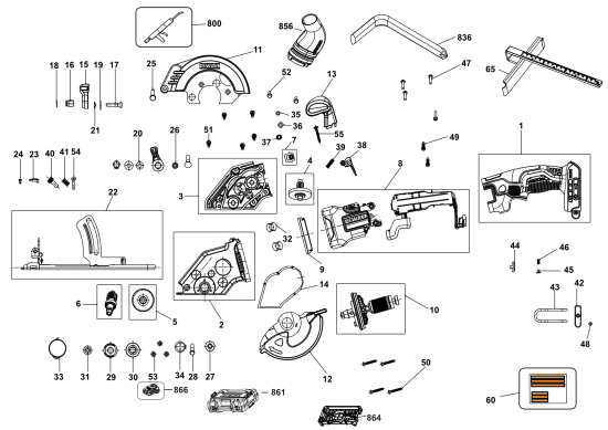 DEWALT Ersatzteile KREISSGE DCS571E1T Typ: 1 XJ