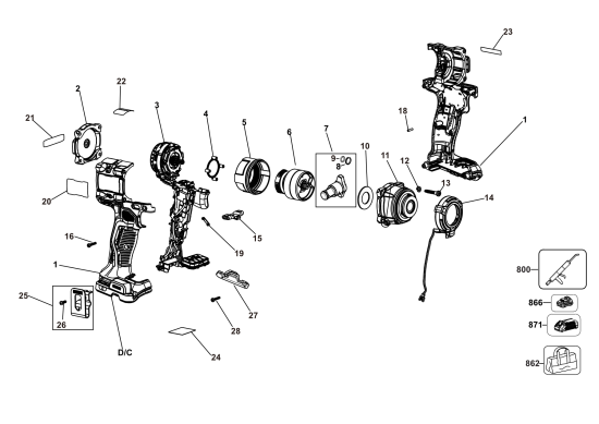 DEWALT Ersatzteile SCHLAGSCHRAUBENSCHL. DCF921E1 Typ: 1 QU