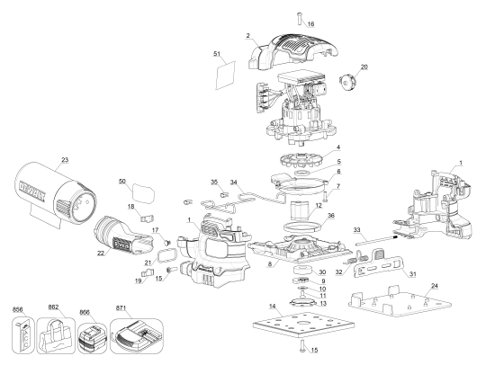DEWALT Ersatzteile DCW200B Typ: 1 QU
