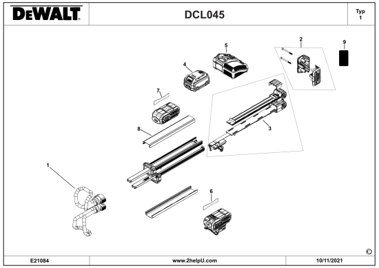 DEWALT Ersatzteile BIRNE DCL045 Typ: 1 XJ