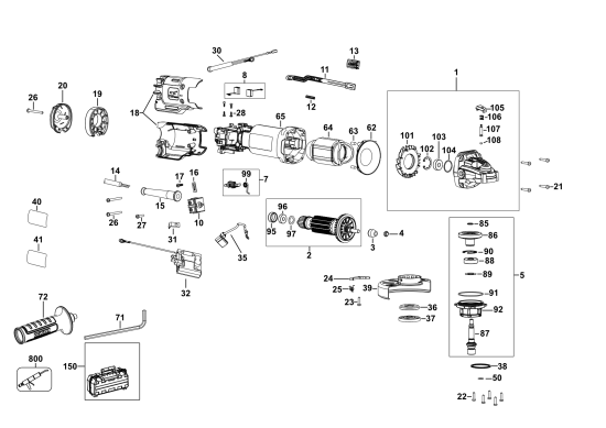 DEWALT Ersatzteile KLEINER WINKELSCHLEIFER DWE4207K Typ: 3 QS