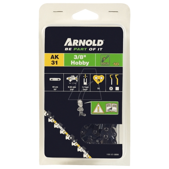 Arnold Ersatzteil Sägekette 3/8"" LP, 1,1 mm, 55TG, mit Sicherheitstreibglied, Halbmeißel einfach online kaufen.
