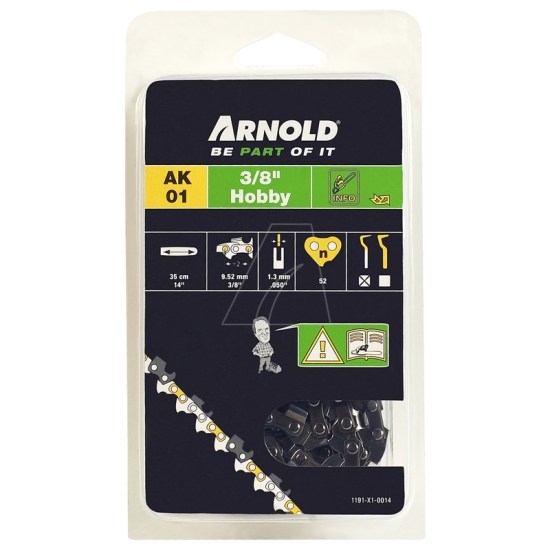 Arnold Ersatzteil Sägekette 3/8"" LP, 1,3 mm, 52TG, mit Sicherheitstreibglied, Halbmeißel einfach online kaufen.