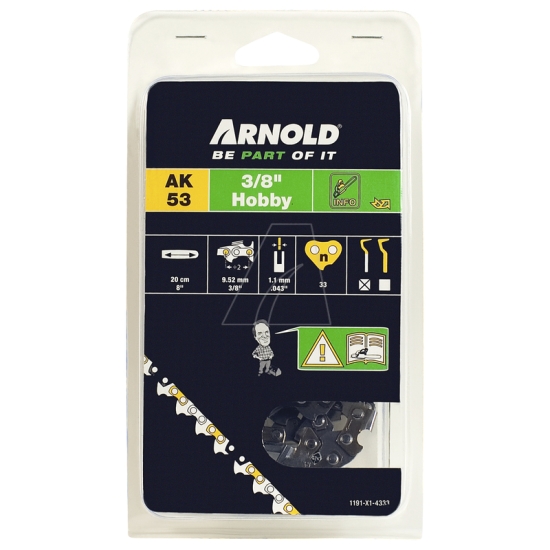 Arnold Ersatzteil Sägekette 3/8"" LP, 1,1 mm, 33TG, mit Sicherheitstreibglied, Halbmeißel einfach online kaufen.