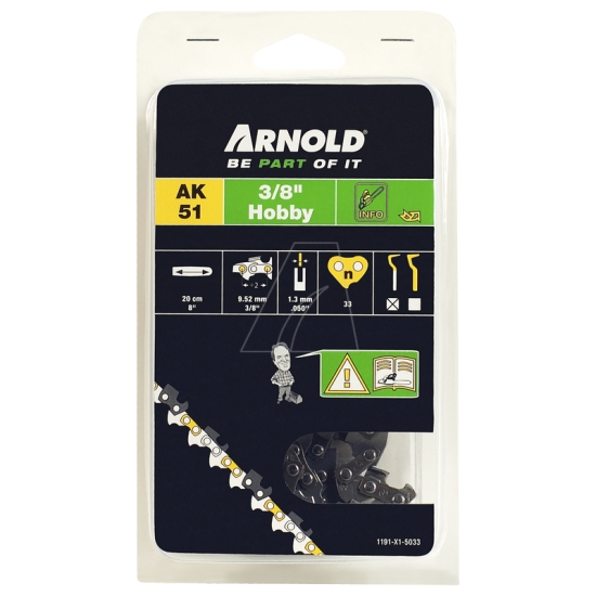 Arnold Ersatzteil Sägekette 3/8"" LP, 1,3 mm, 33TG, mit Sicherheitstreibglied, Halbmeißel einfach online kaufen.