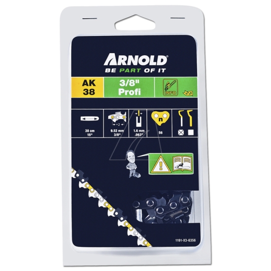 Arnold Ersatzteil Sägekette 3/8"", 1,6 mm, 56TG, mit Sicherheitstreibglied, Halbmeißel einfach online kaufen.