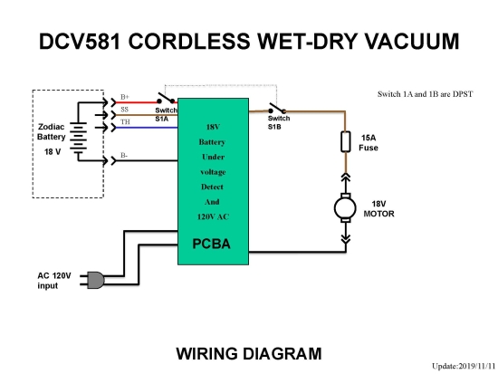 DEWALT Ersatzteile DCV581H Typ: 2 QU