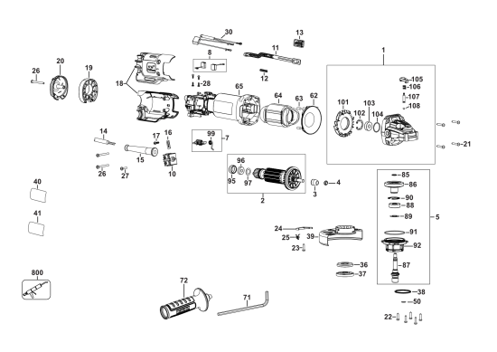 DEWALT Ersatzteile KLEINER WINKELSCHLEIFER DWE4215 Typ: 3 KS