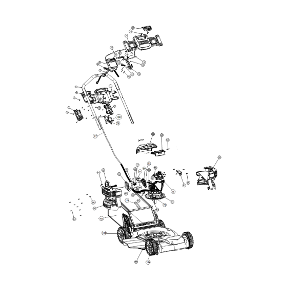 DEWALT Ersatzteile AKKU-RASEMMÄHER DCMWSP255U2 Typ: 0 QU
