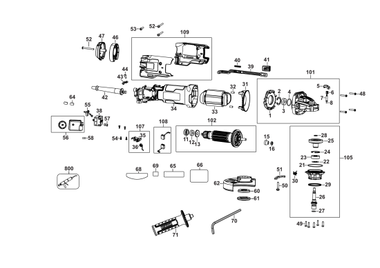 DEWALT Ersatzteile KLEINER WINKELSCHLEIFER DWE4257 Typ: 1 QS