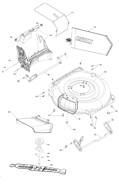 DEWALT Ersatzteile AKKU-RASEMMÄHER DCMWSP244U2 Typ: 1 QU