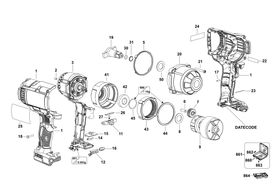 DEWALT Ersatzteile SCHLAGSCHRAUBENSCHL. DCF897NT Typ: 4 XJ