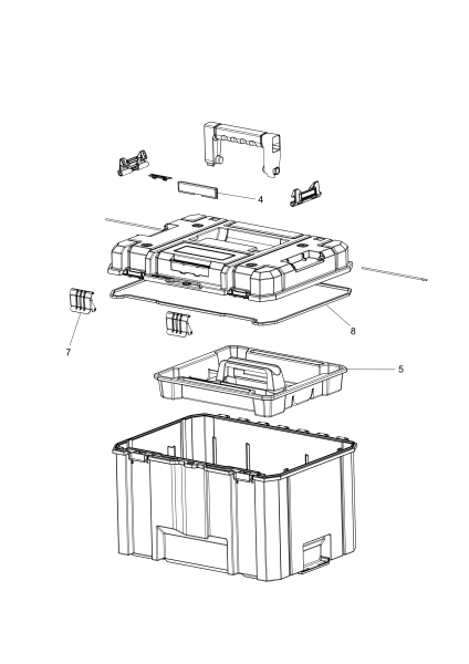 DEWALT Ersatzteile WERKZEUGBOX DWST83346-1 Typ: 1 XJ