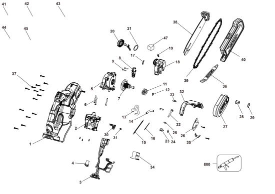 DEWALT Ersatzteile KETTENSÄGE DCCS623L1 Typ: 1 QU