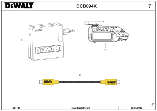 DEWALT Ersatzteile LADEGERAET DCB094K Typ: 1 QW