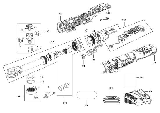 DEWALT Ersatzteile RATSCHE DCF503EN Typ: 1 XJ