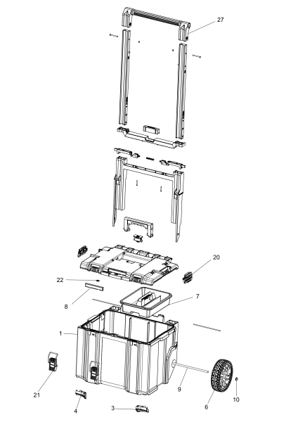 DEWALT Ersatzteile WERKZEUGBOX DWST83295-1 Typ: 1 XJ