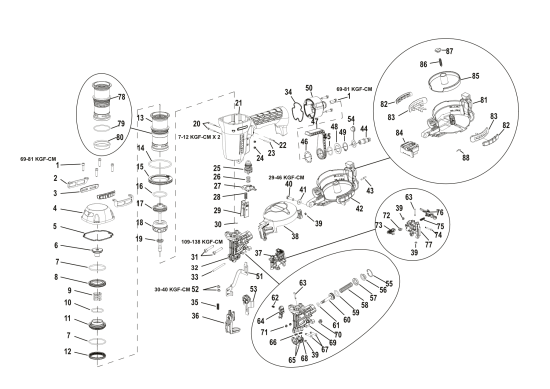 DEWALT Ersatzteile NAGLER DPN46RN Typ: 1 XJ