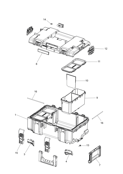 DEWALT Ersatzteile WERKZEUGBOX DWST08165 Typ: 1 QU