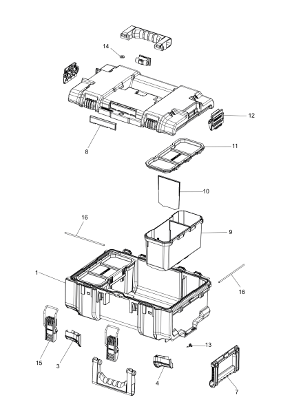DEWALT Ersatzteile WERKZEUGBOX DWST83293-1 Typ: 1 XJ