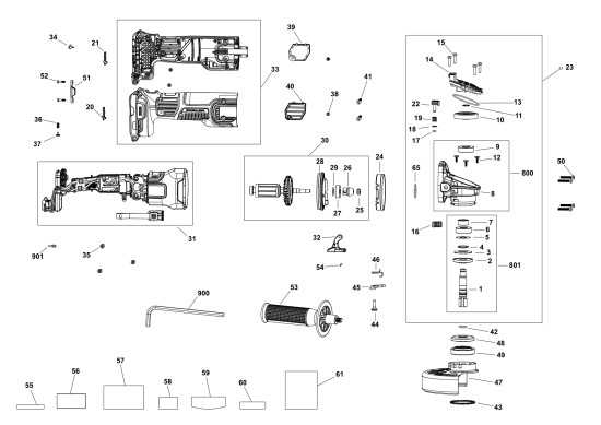 DEWALT Ersatzteile WINKELSCHLEIFER DCG410VSB Typ: 1 QU