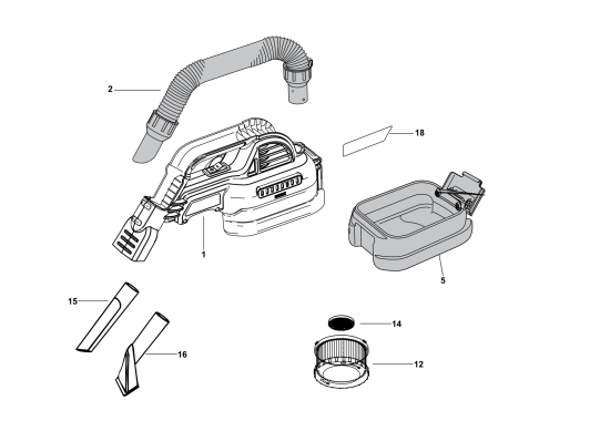 DEWALT Ersatzteile STAUBSAUGER DCV517N Typ: 10 XJ