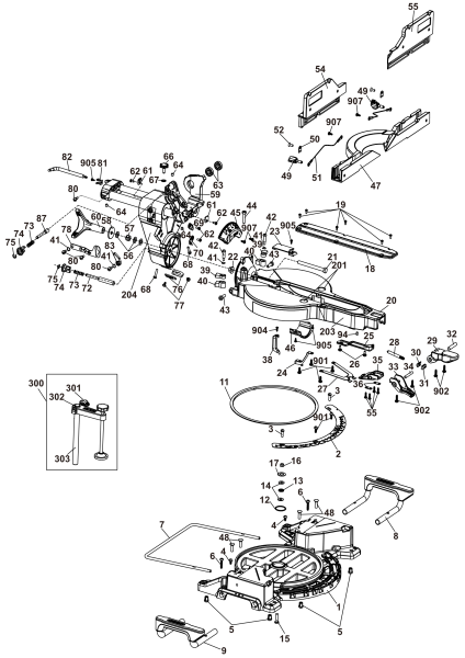 DEWALT Ersatzteile GEHRUNGSSÄGE DCS781X2 Typ: 21 QW