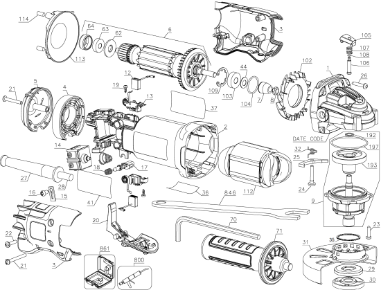 DEWALT Ersatzteile KLEINER WINKELSCHLEIFER DWE402 Typ: 15 QUCA