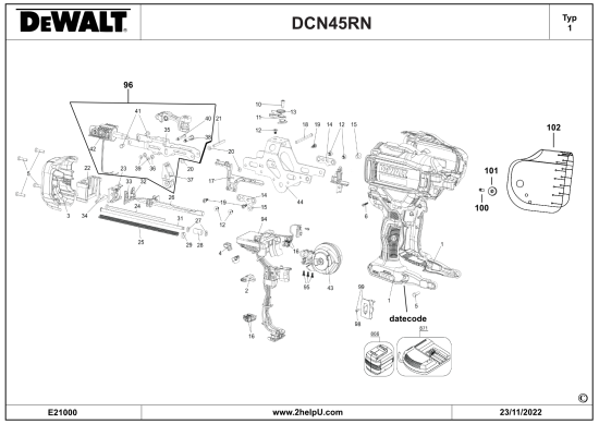 DEWALT Ersatzteile COIL NAGLER DCN45RN Typ: 1 QW
